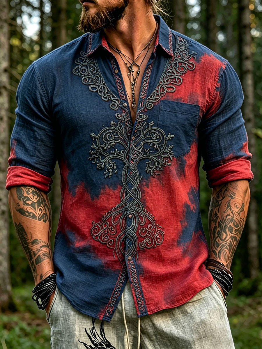 Men's Scandinavian Style Nordic Art Print Shirt