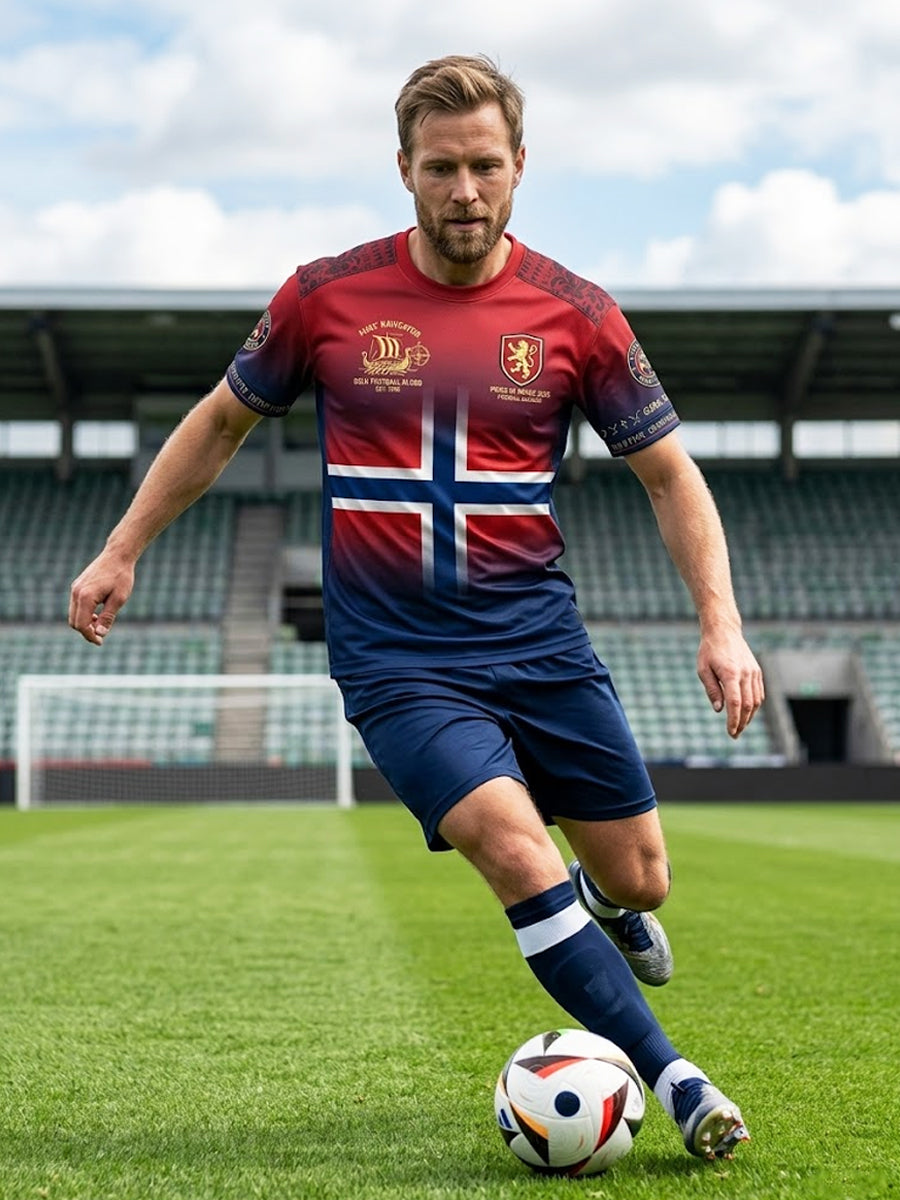 Retro Norwegian football fan informal gradient t-shirt