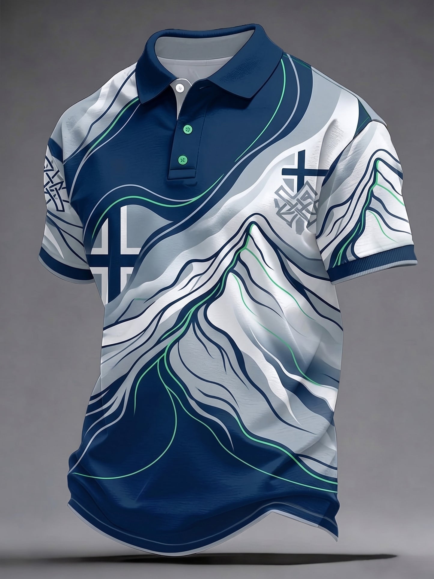 Men's Norway football match cheer polo print