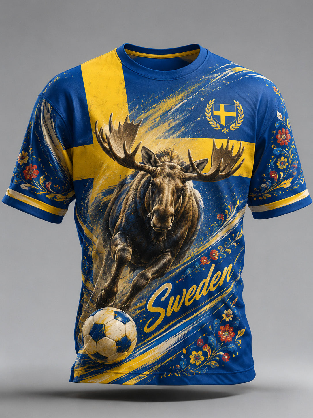 Manslig fotbollssupporterkonsttryck – T-shirt med korta ärmar