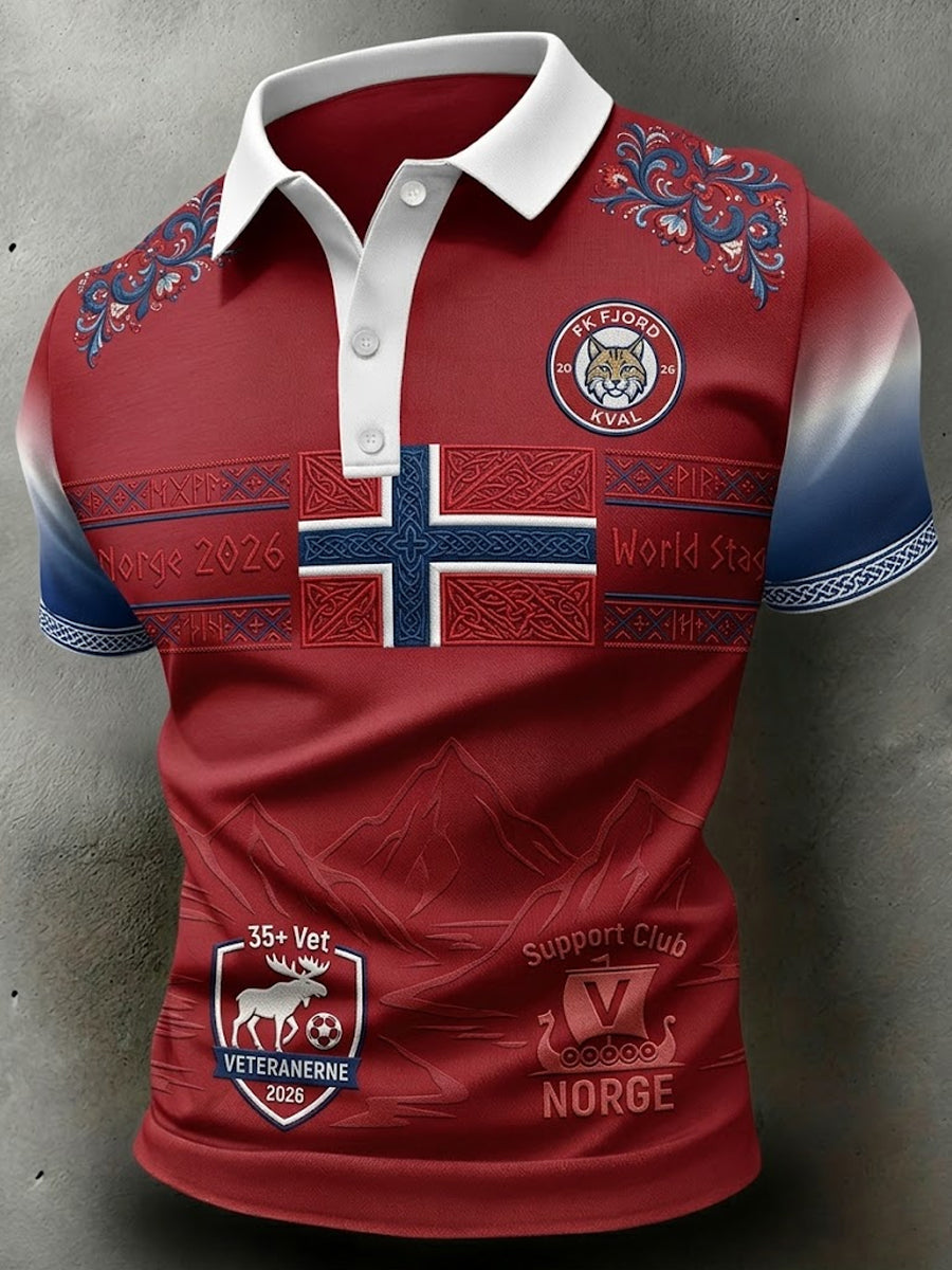 Retro Norway 2026 Football Casual Polo