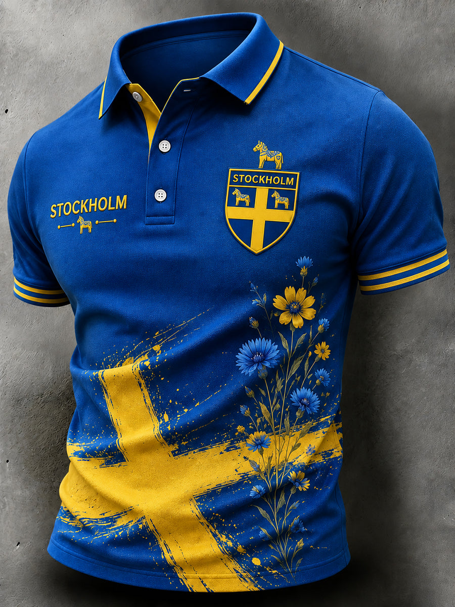 Retro svensk fotbollsfan-konsttryck avslappnad tröja