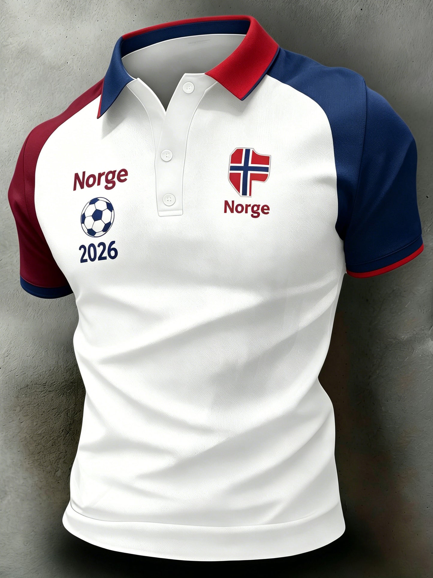 Norwegian Football Match with Cheering Men Art Print Short Sleeve Polo Shirt