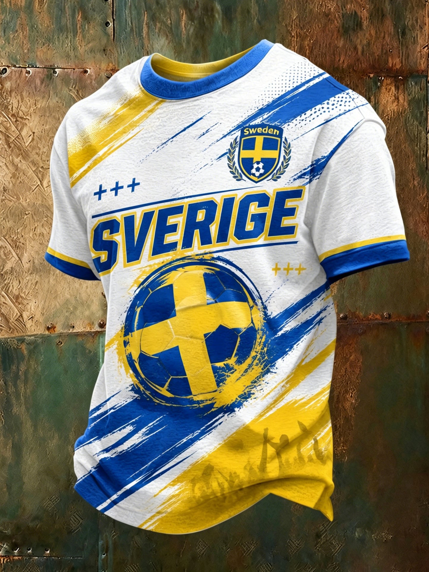 Herrtröja med tryckt fankonst till svensk fotbollsfirande