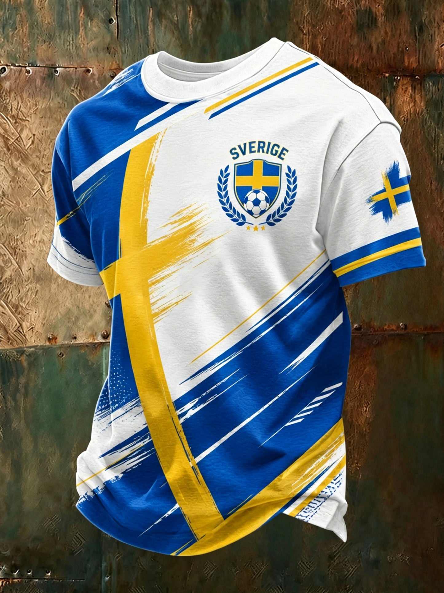 Men's T-shirt with printed fan art for Swedish football celebration