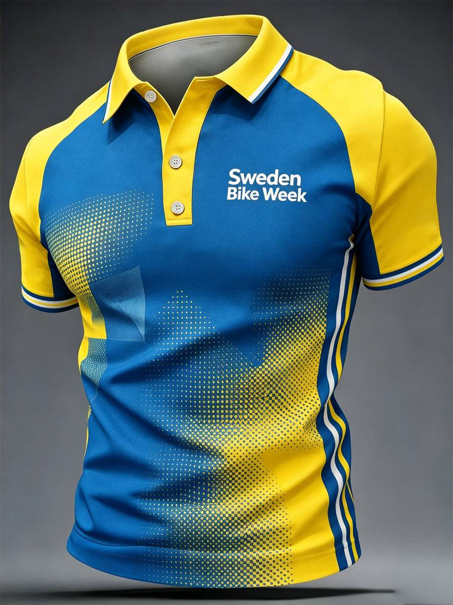 Men's Cycling Week in Sweden Print Casual Top