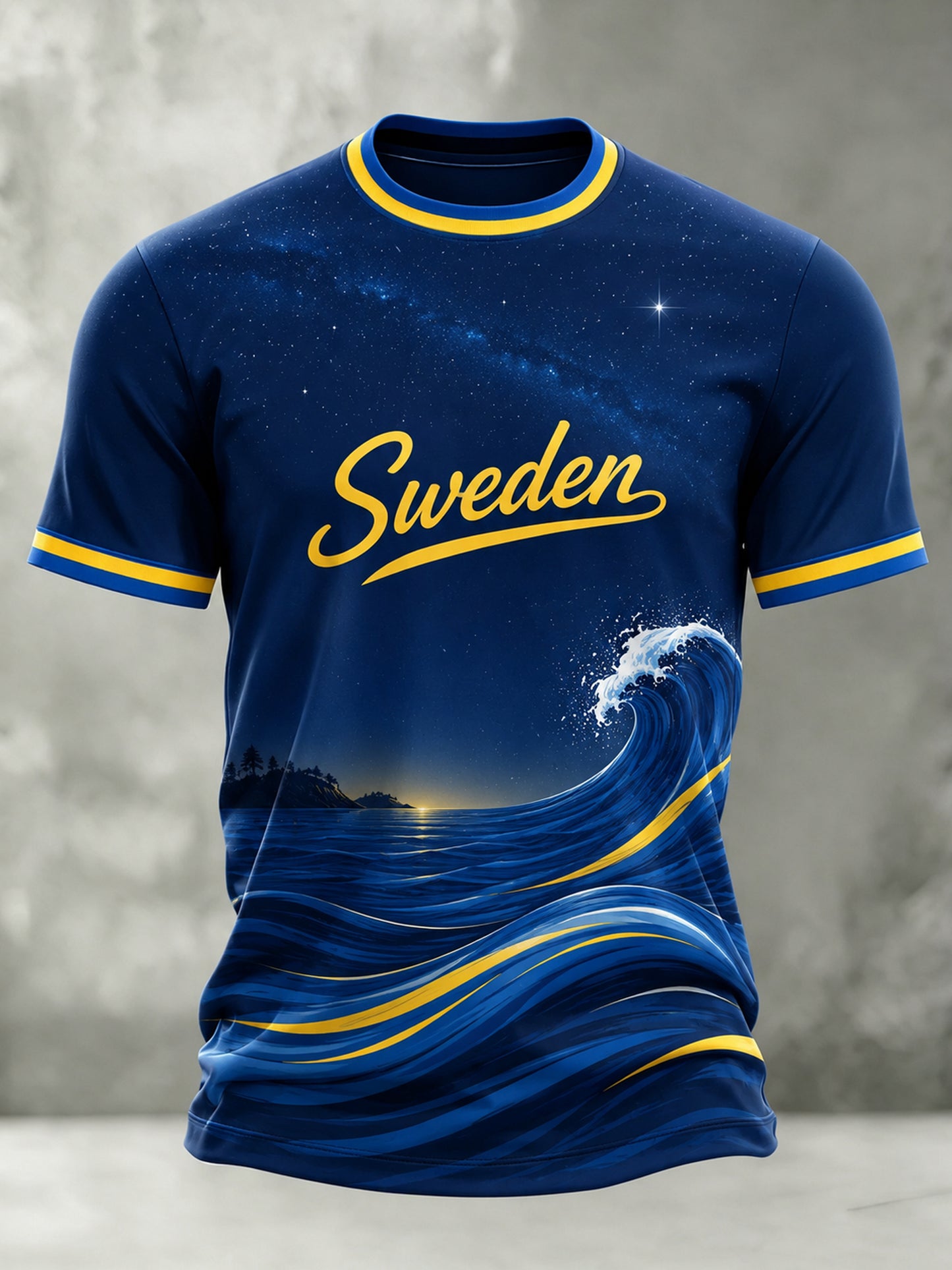 Art print on men's sweater with a memory of the Swedish National Day