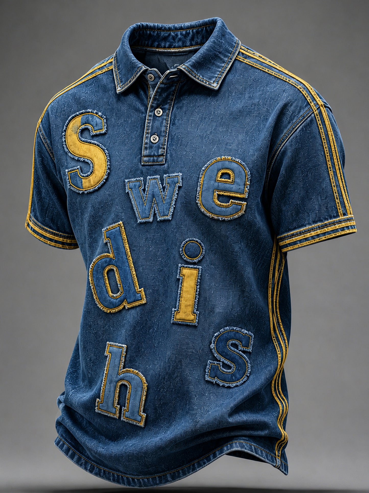 Men's Swedish Football Match Cheering Section Art Print Polo
