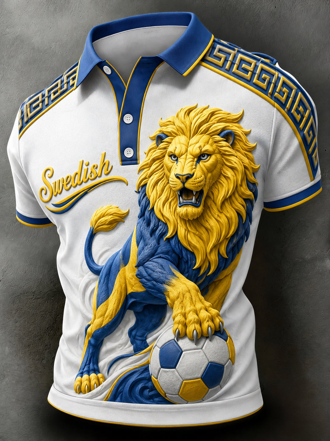 Men's Swedish Football Match Cheering Section Art Print Polo