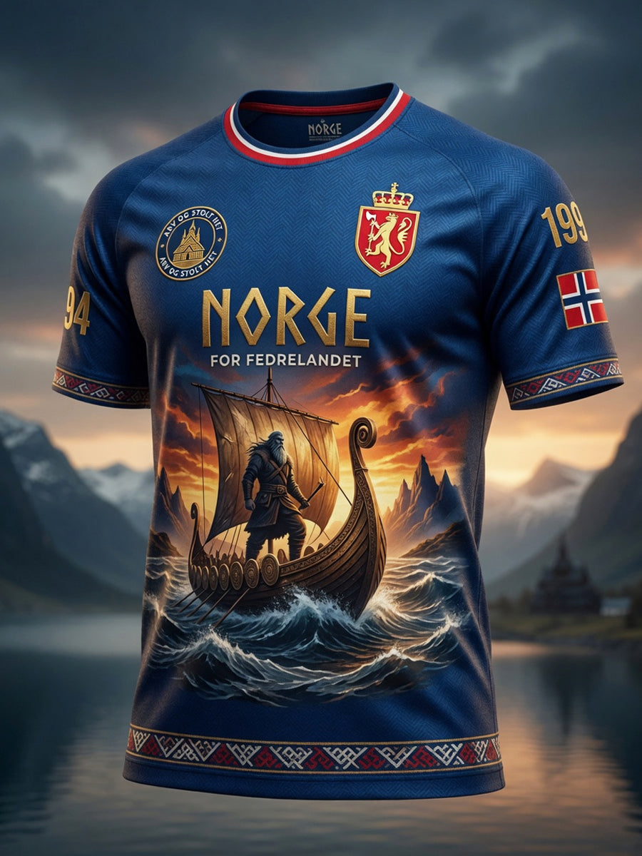 Retro Norge 2026 «Fremover» Artistisk Uformelt T-skjorte