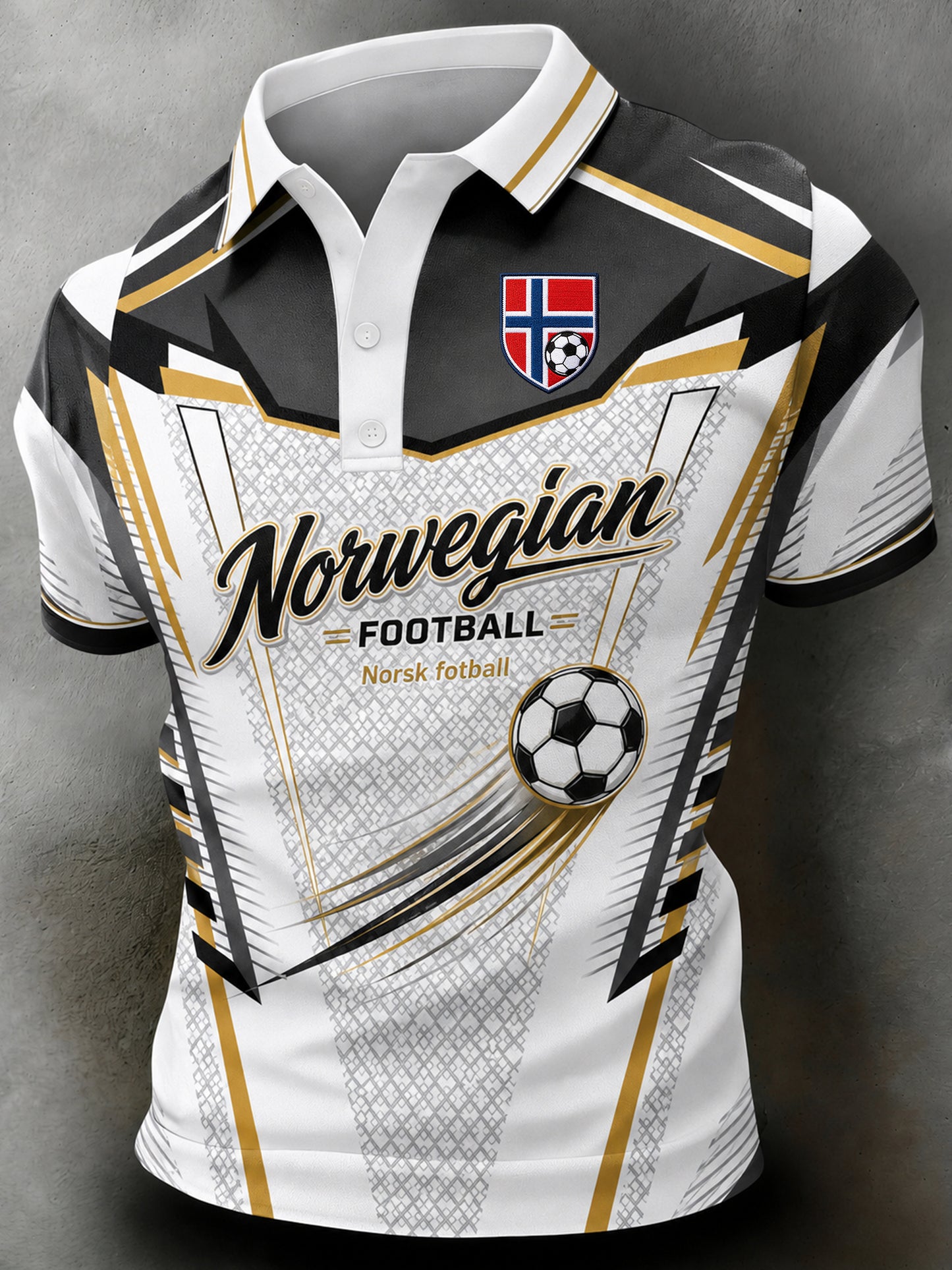 Menns like stil: Norges fotballkamp heiar-kunst-trykk polo