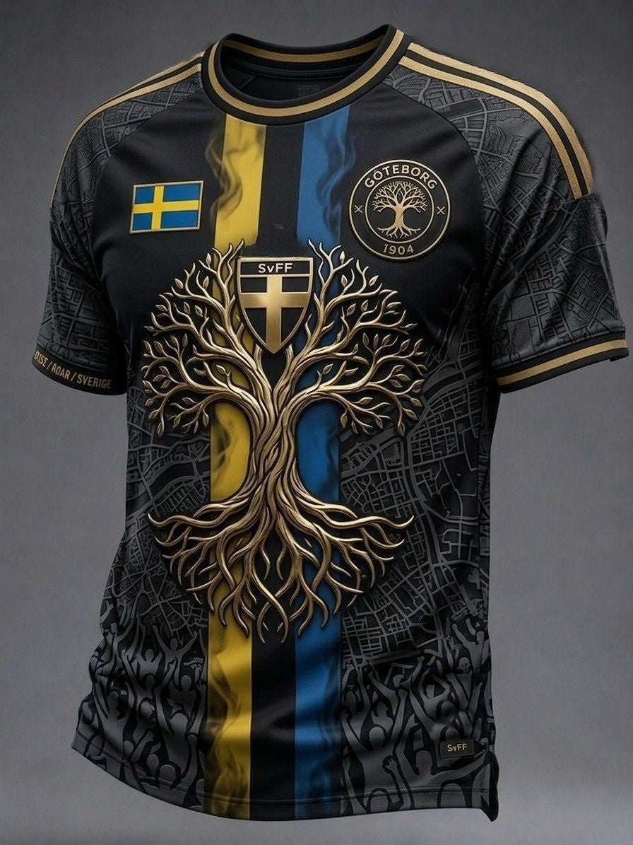 Herrtröja med tryck: Svensk fotbollslärd 2026