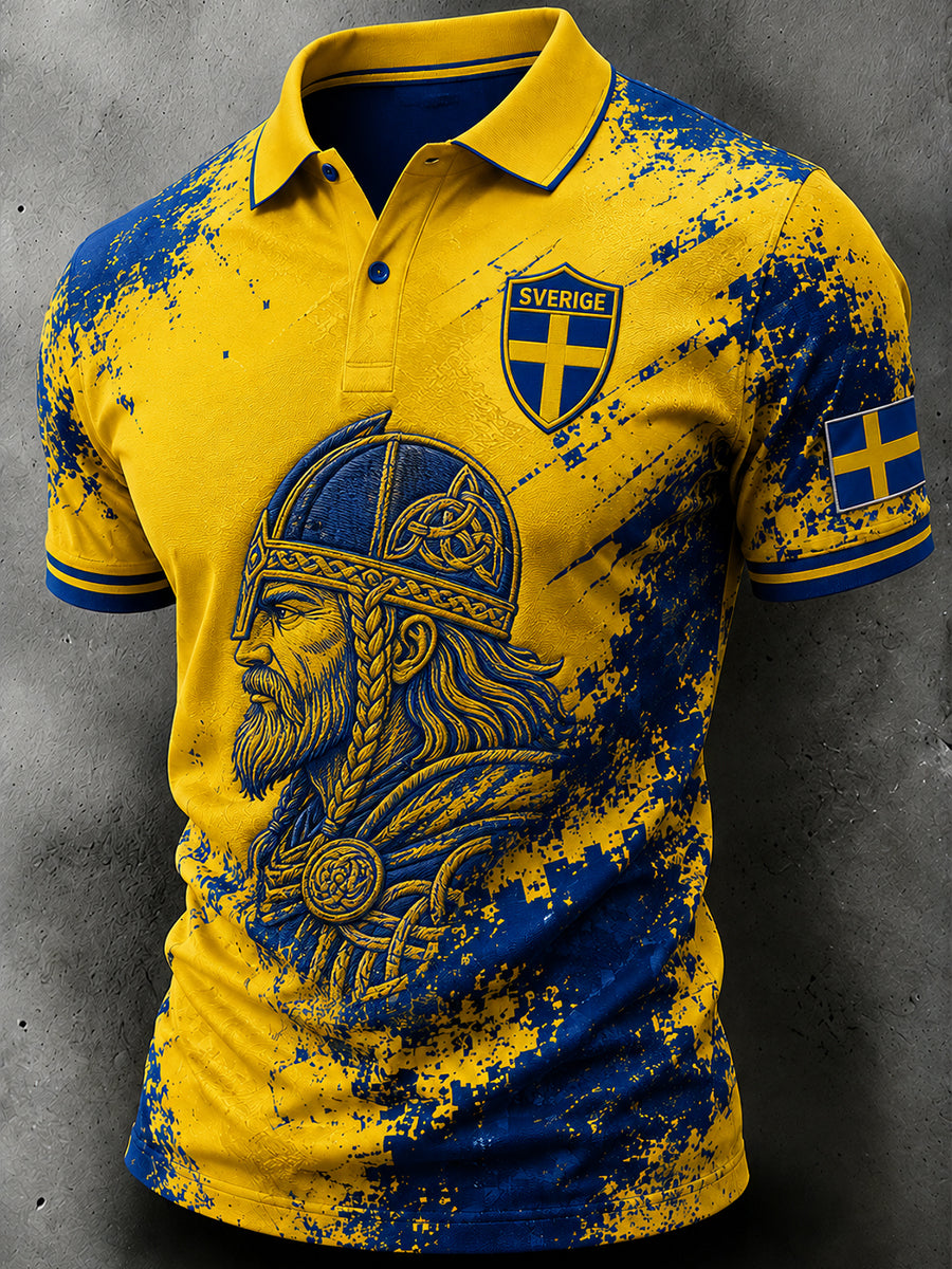Retro svensk fotbollsfan-konsttryck avslappnad tröja