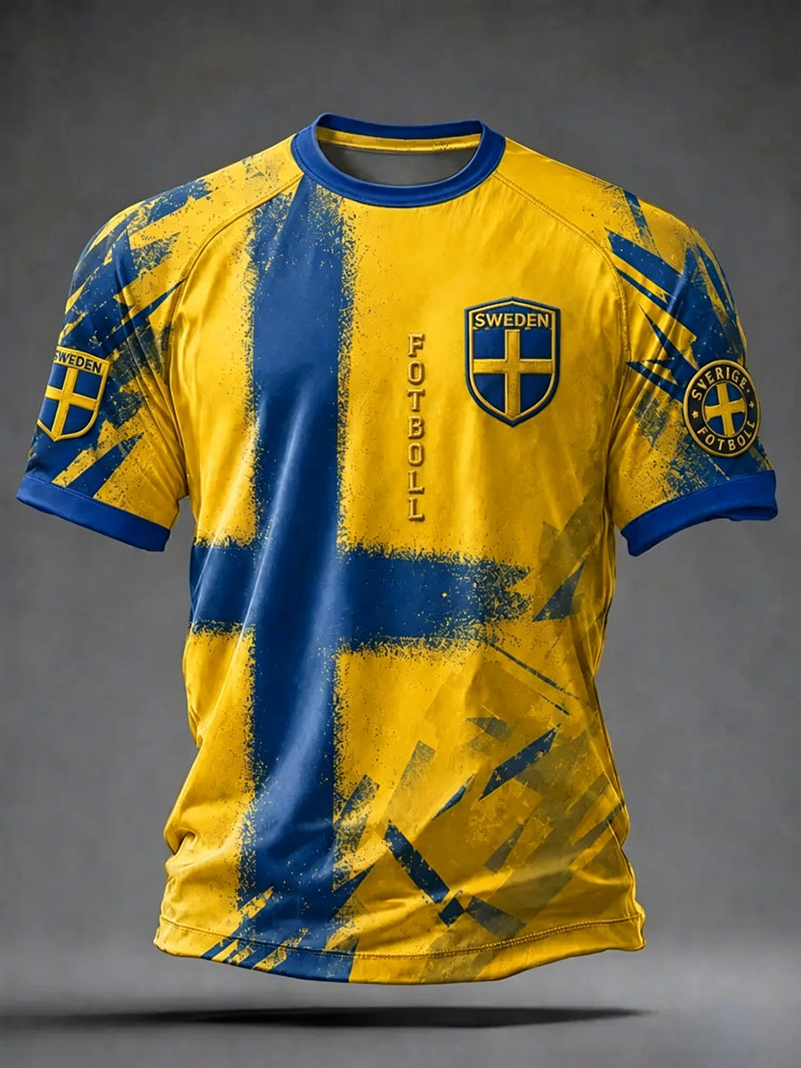 Herrligan svensk fotboll tryckt ledig kortärmad t-shirt