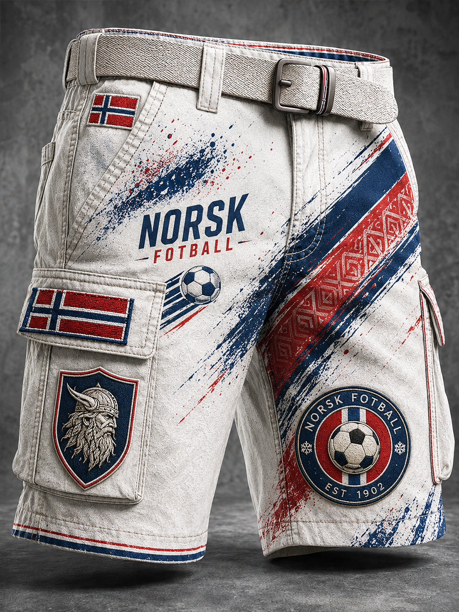 Retro nordisk stil norsk fotballfan-kunsttrykk hverdagsbukser