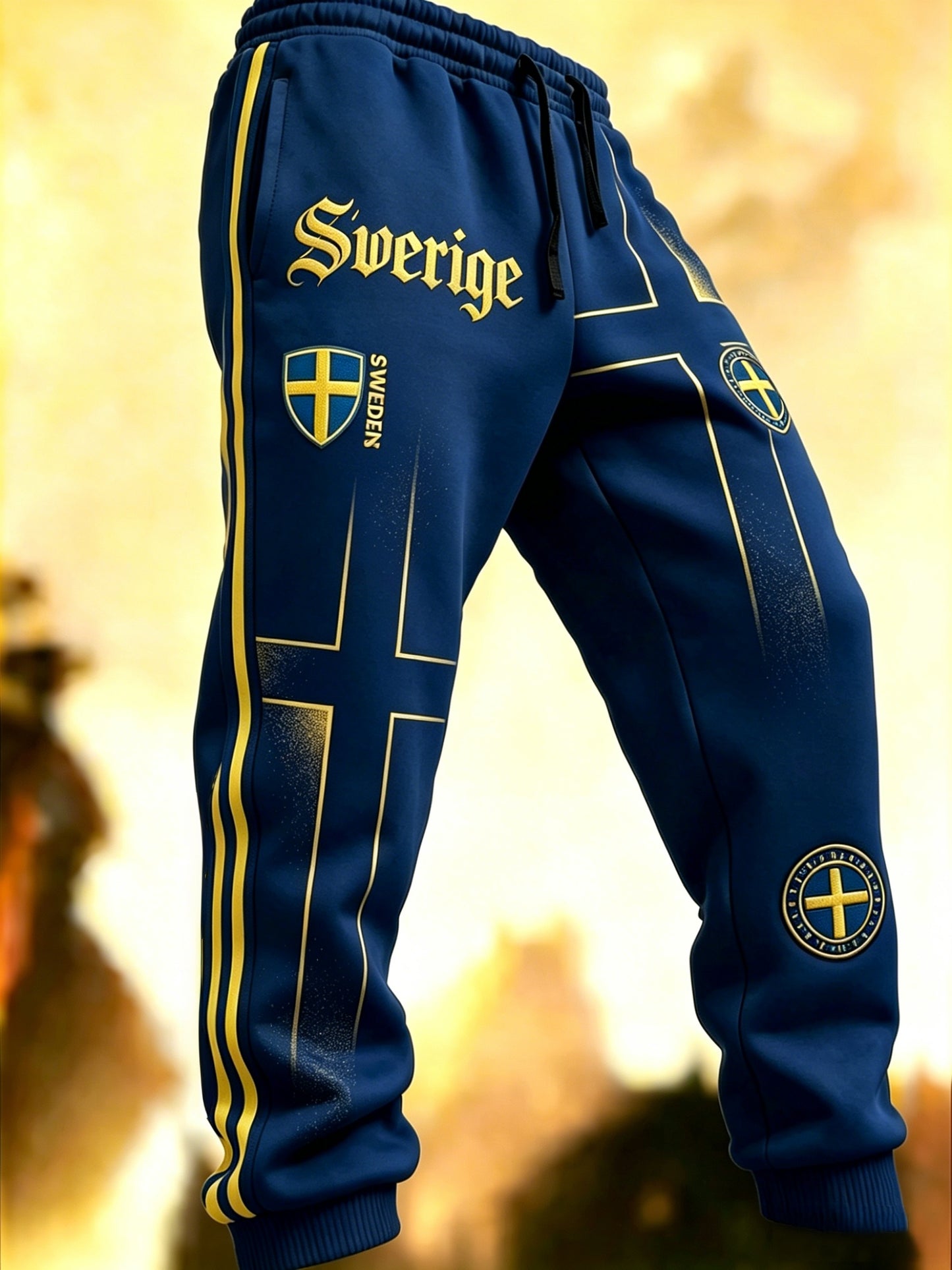 Herrliga retrovårdtröjor för svenska fotbollssupportrar 2026 med tryck, sportbyxor