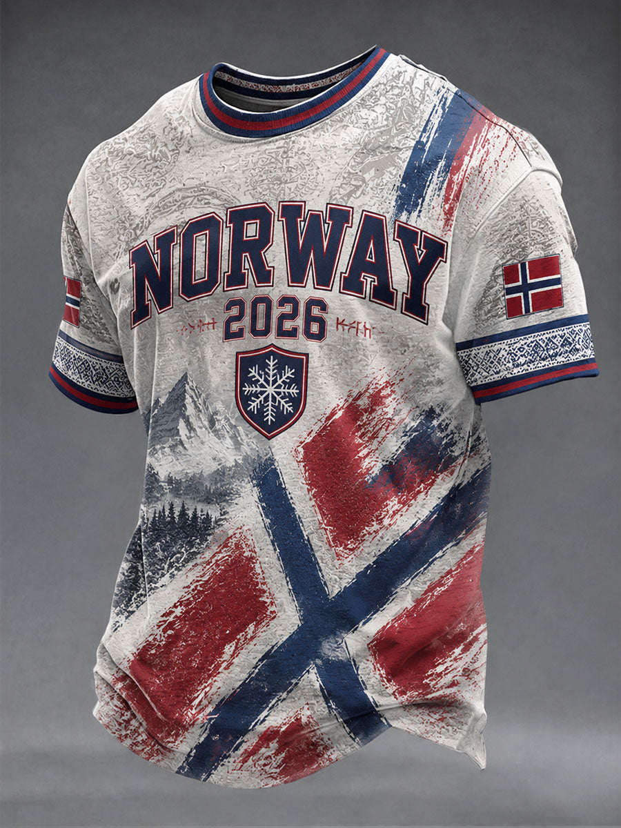 Herrer Norge Fotball Fritids Sportstil Unisex T-skjorte