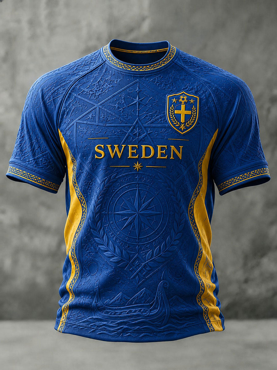 Herrtröja i fotbollsmönster från Sverige