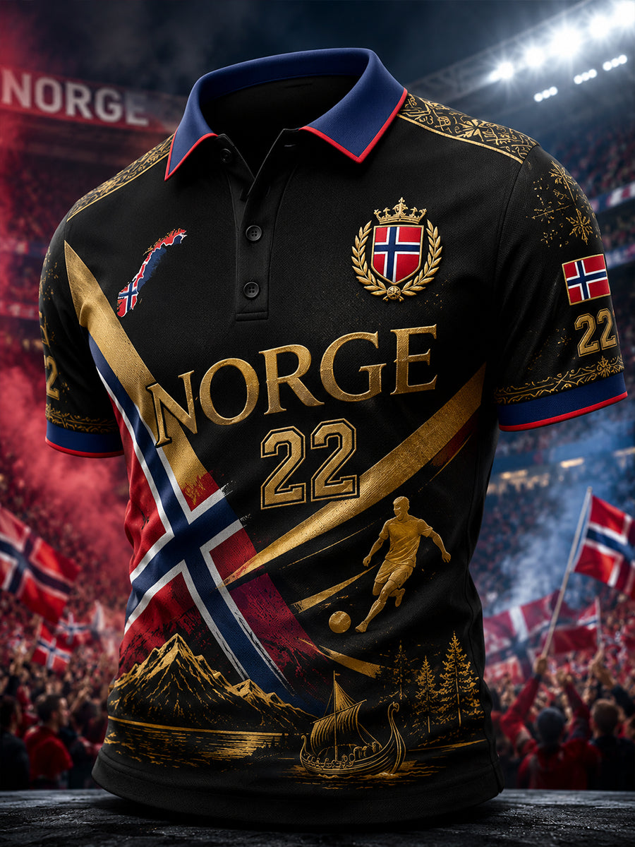Herrers T-skjorte med korte ermer og fotballtrykk