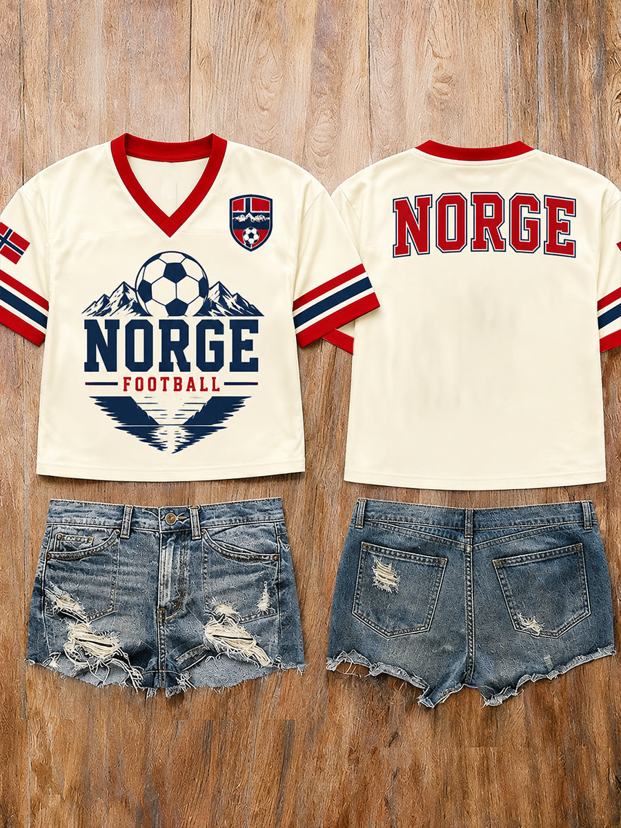 Retro norsk fotballfan-kunsttrykk avslappet drakt