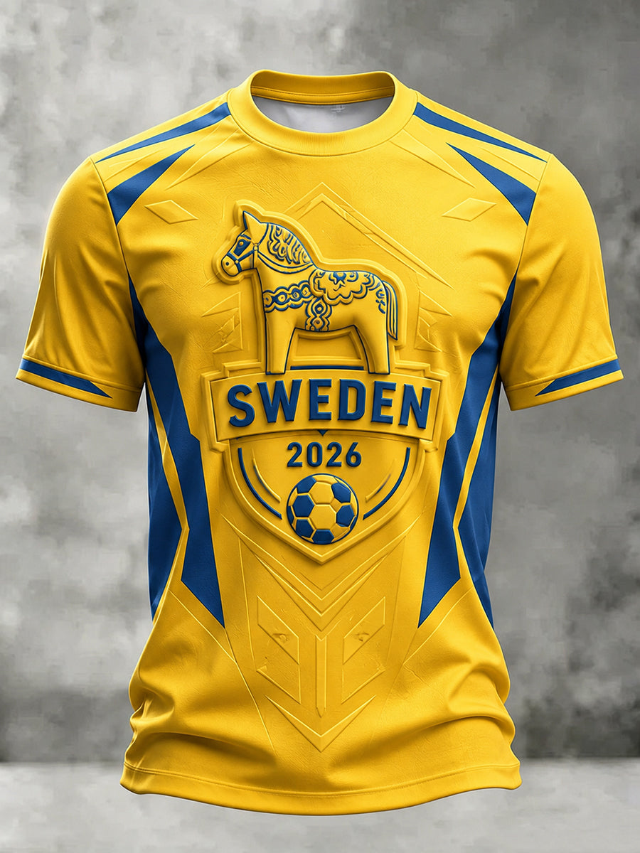 Herrtröja i svensk inspirerad fotbollsstil