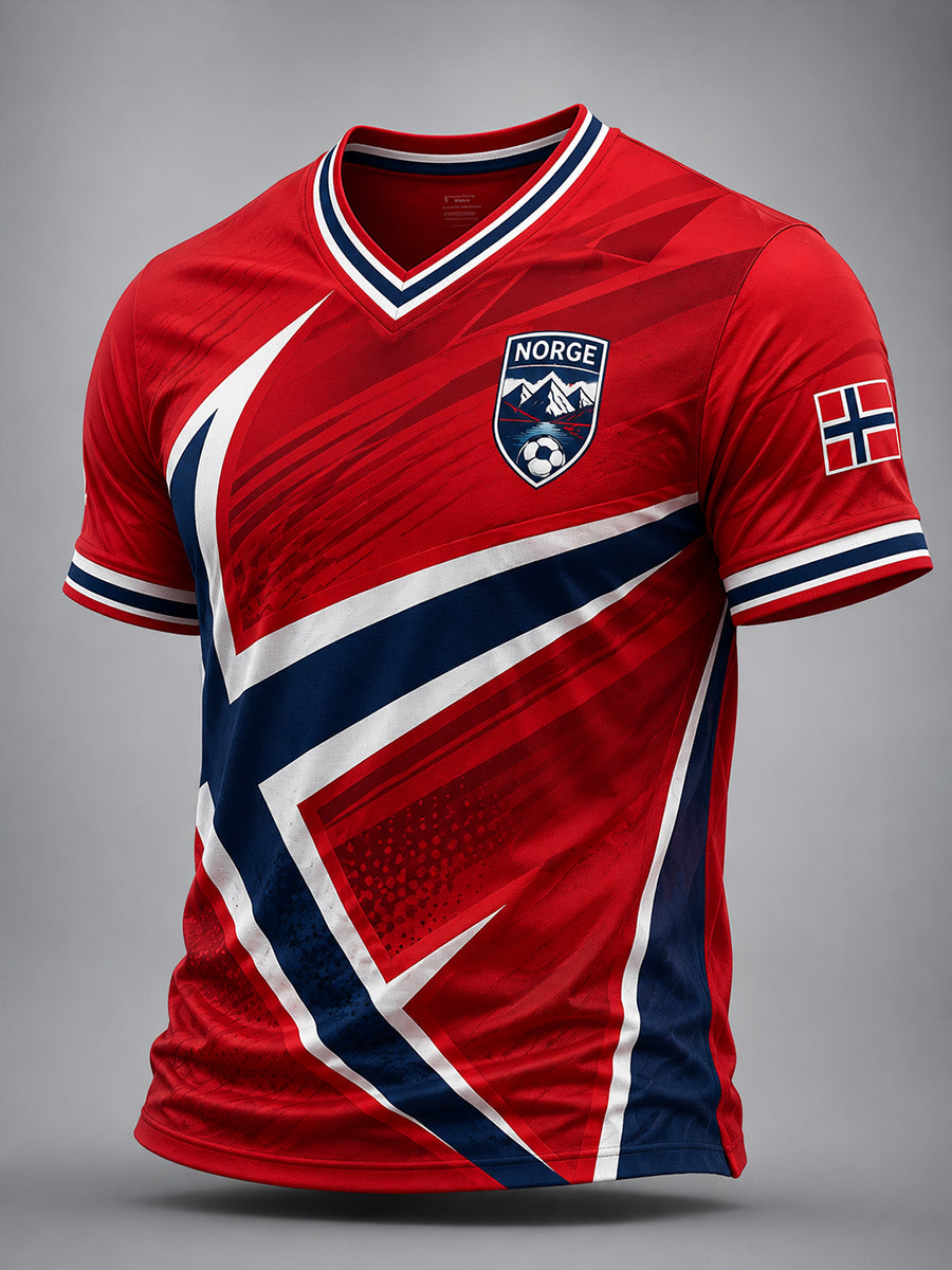 Retro norsk fotballfan-kunsttrykk, uformell t-skjorte