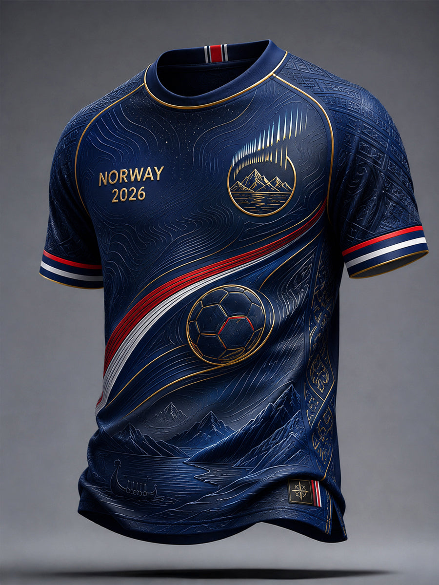 Herrers 2026 Norge fotballfan-T-skjorte