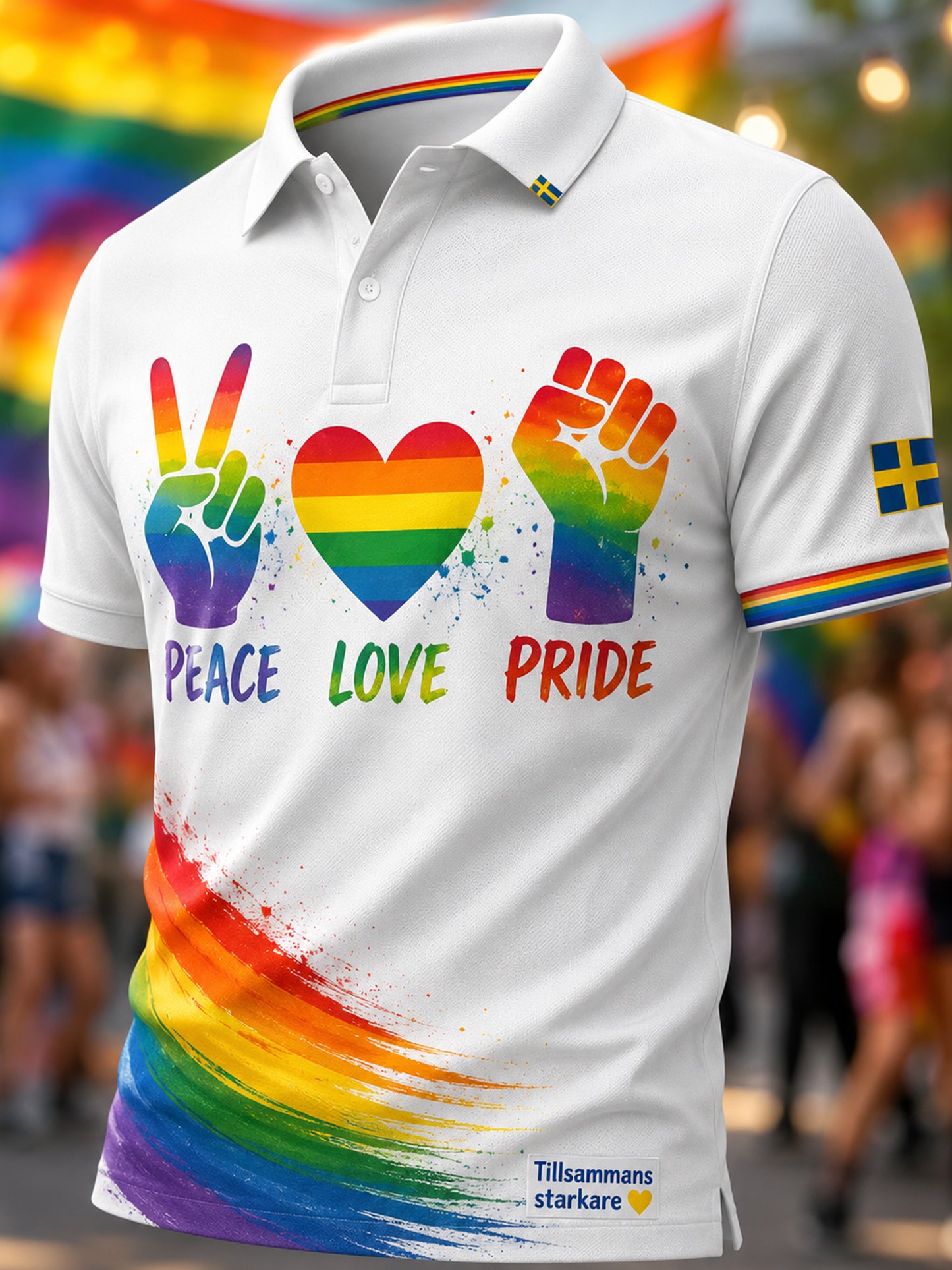Konsttryckspolo för Herrarnas Stockholms Pride-vecka