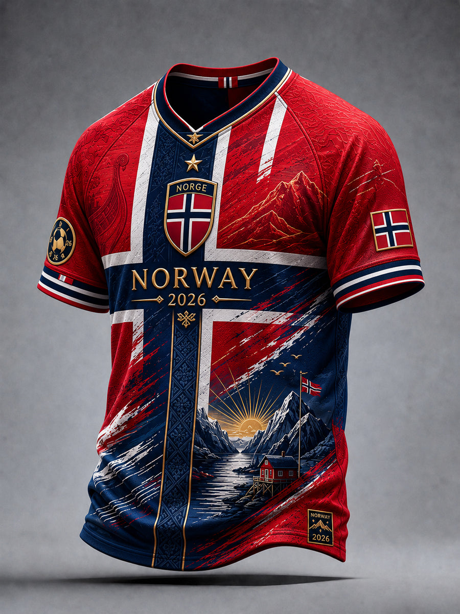 2026 Norge Fotball Klassisk V-urnings T-skjorte