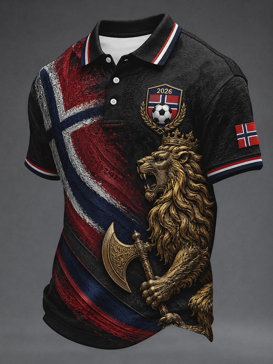 Herre Heia Norge fotballfan-grafisk t-skjorte