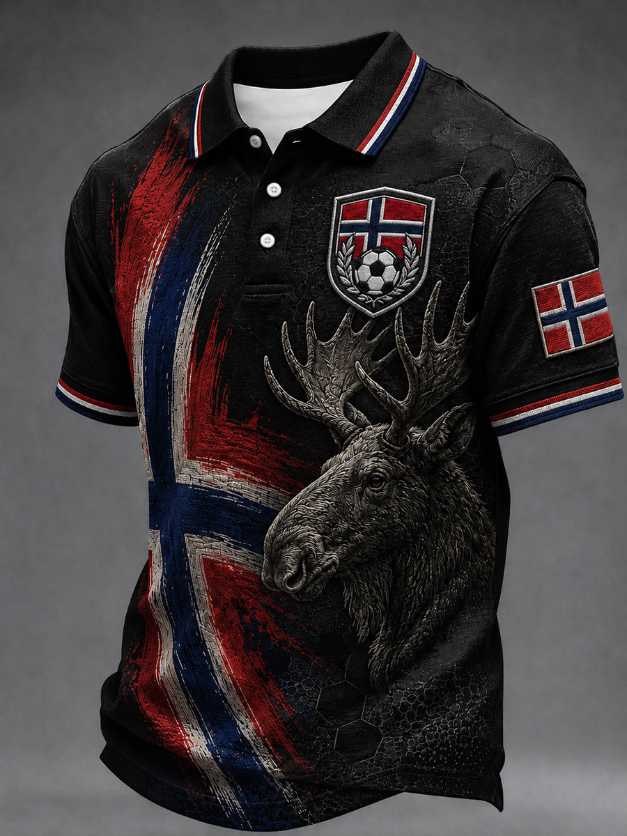 Herre Heia Norge fotballfan-grafisk t-skjorte
