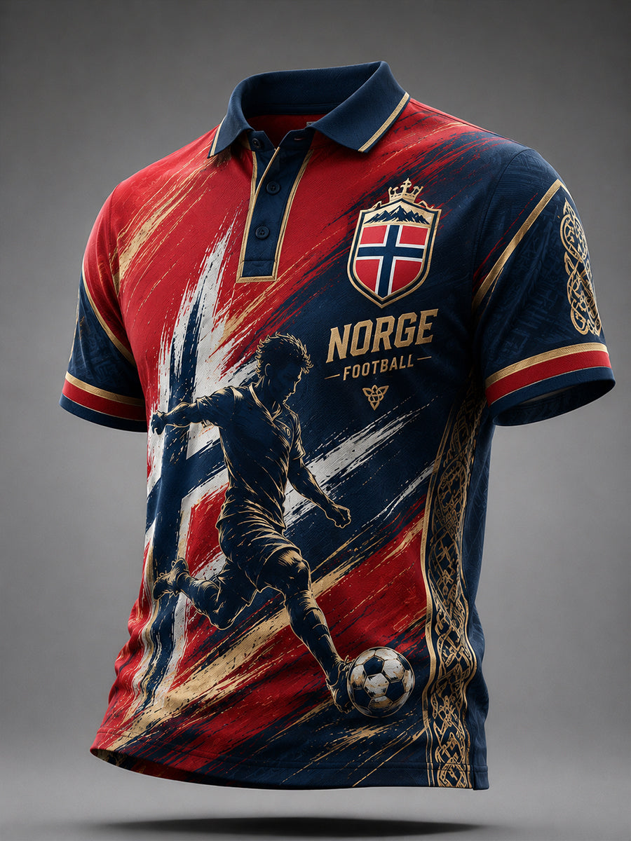 Herrepolo med kortermet Vikingsportsprint