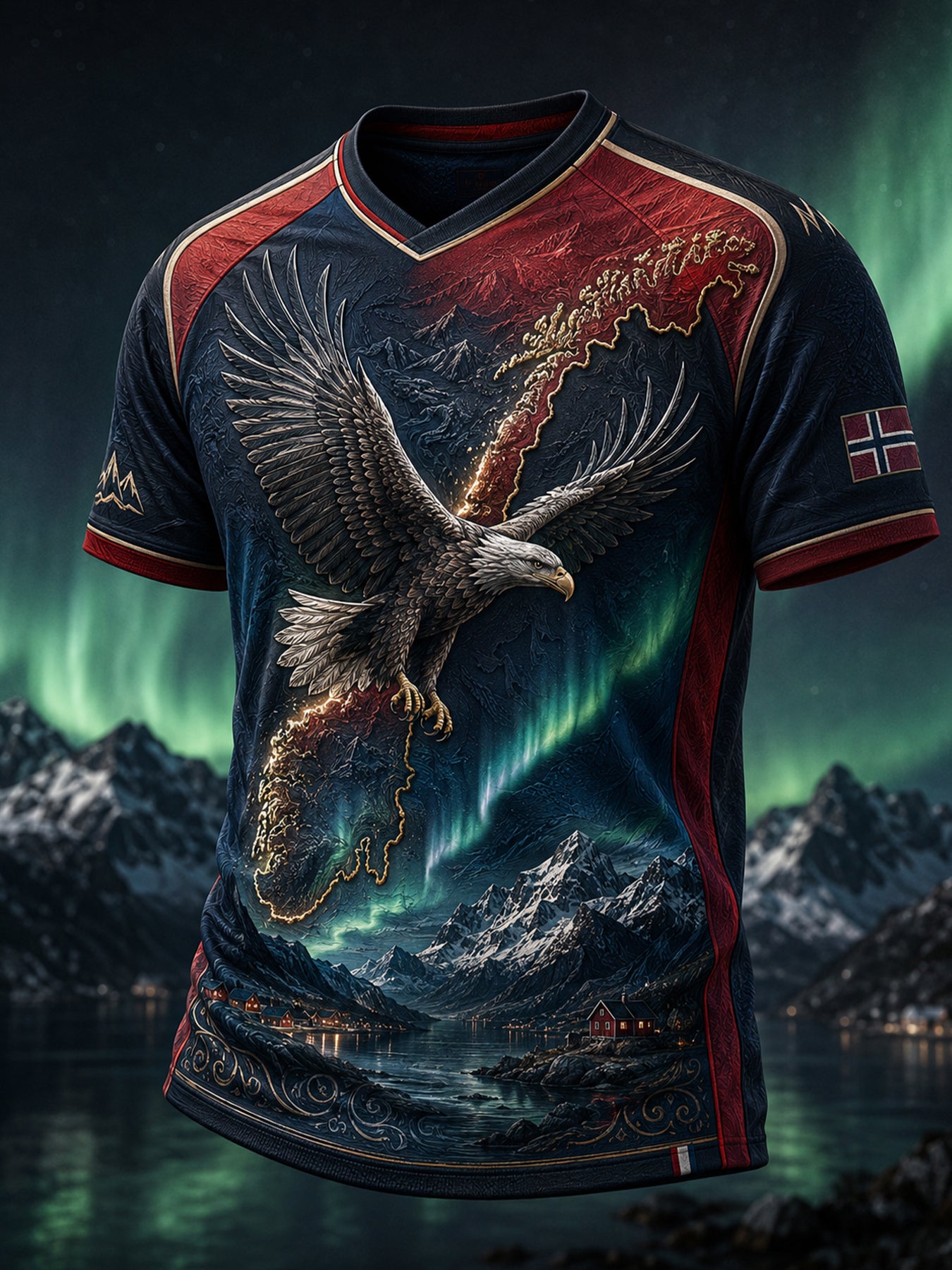 Retro norsk dykekunsttrykk avslappet t-skjorte