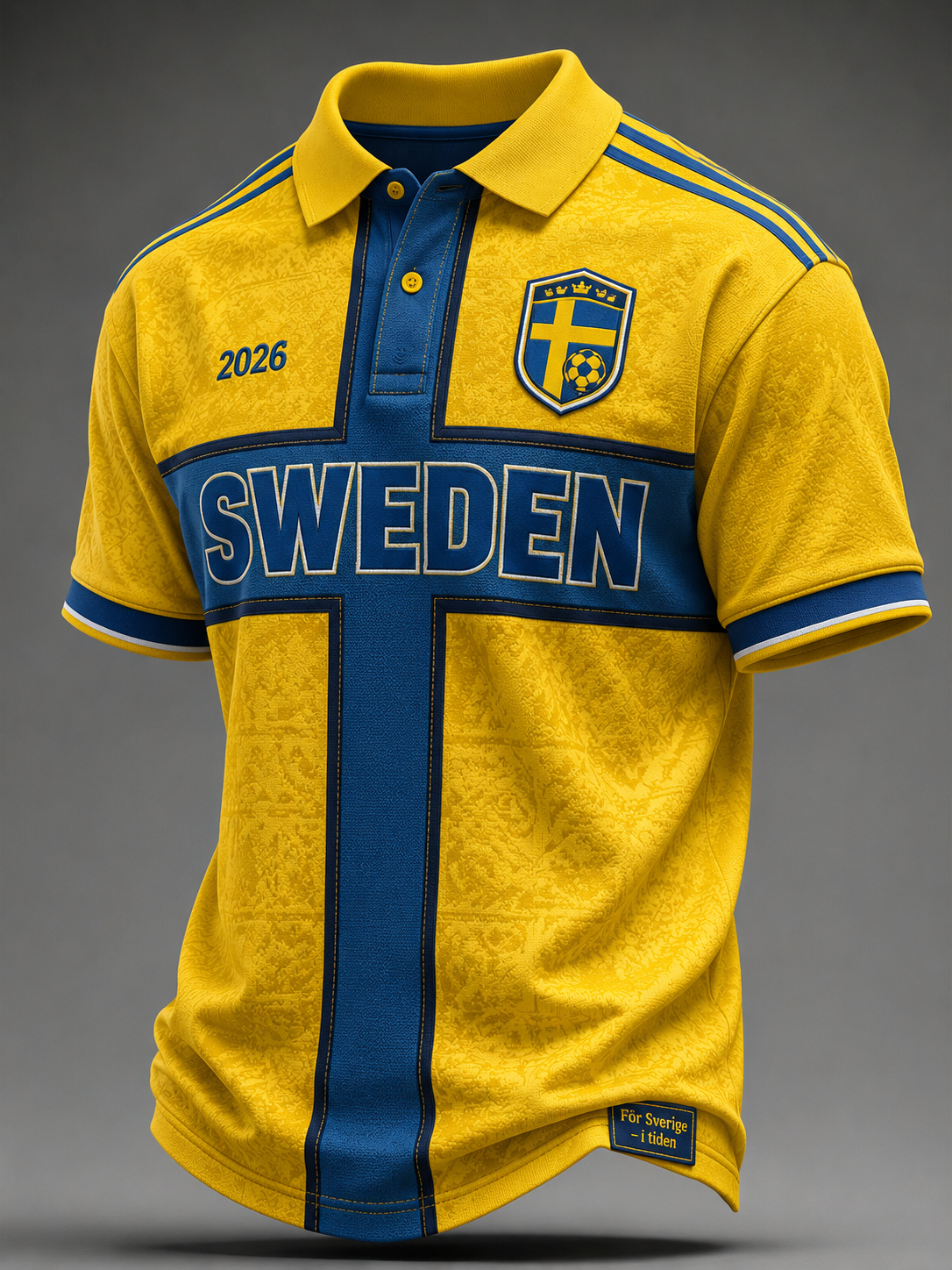 Herrfotboll i Sverige tröja med korta ärmarna
