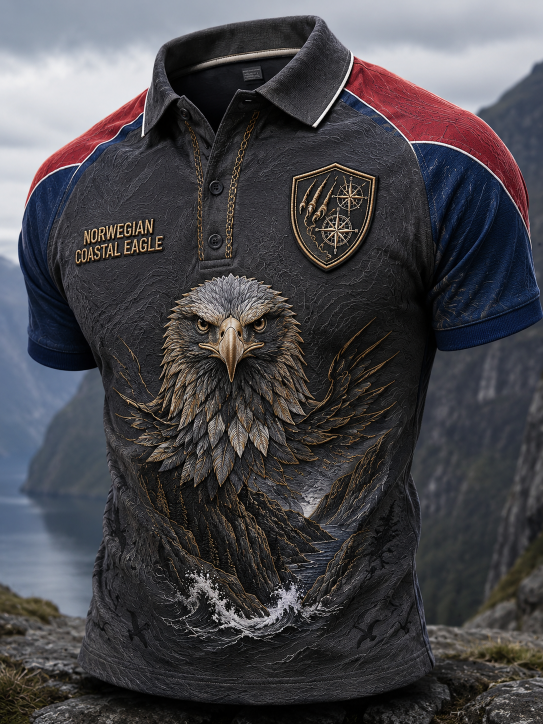 Menns norsk fugler England rugby kunsttrykk poloskjorte