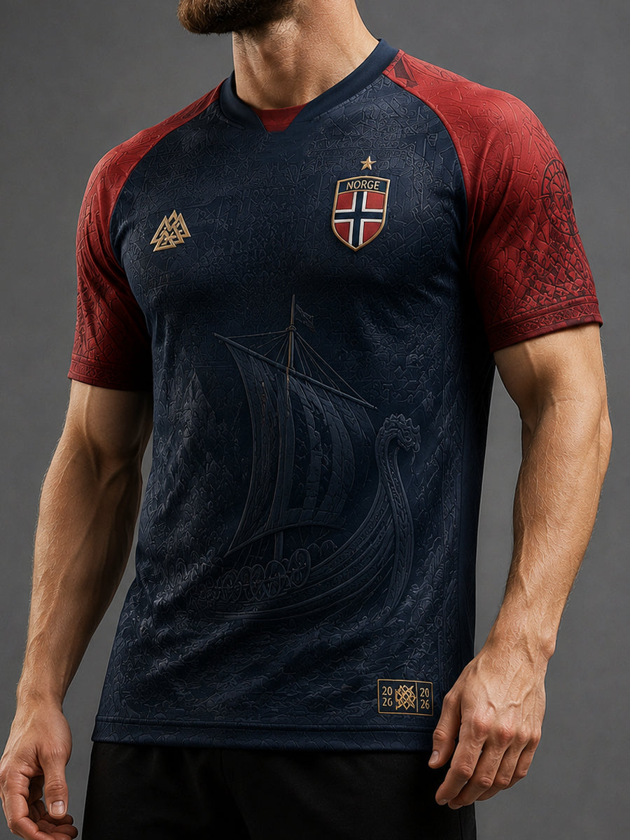 Klassisk norsk fotballskjorte for menn, uformell stil