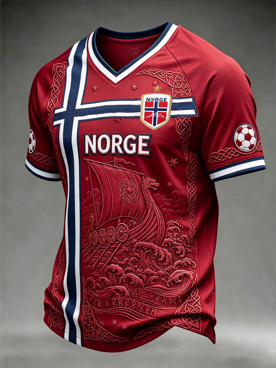 Menns Viking Element fargeblokkert design hverdags-T-skjorte