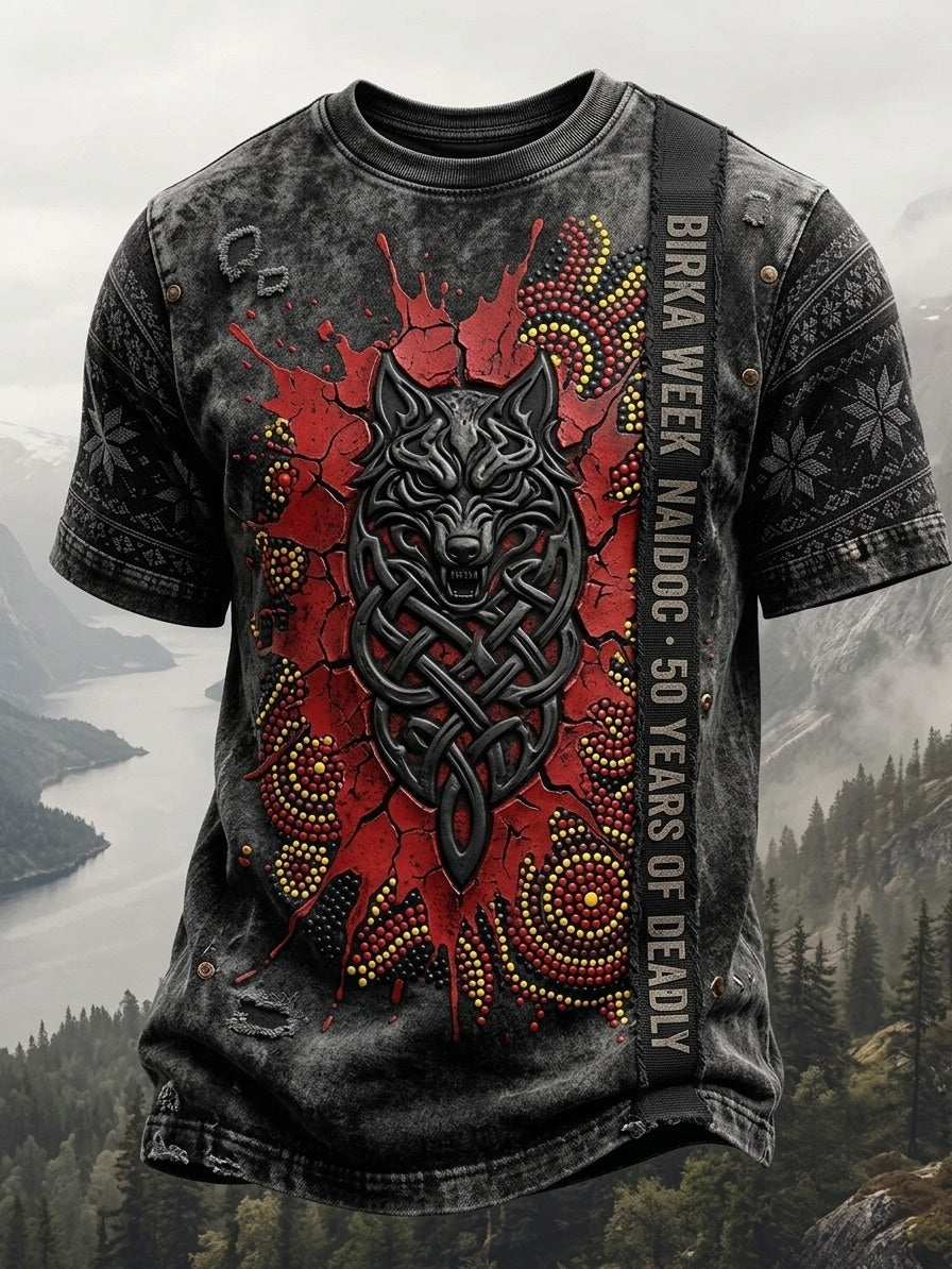 Mansvintage svensk Birka Vikingaveckor T-shirt med korta ärmarna