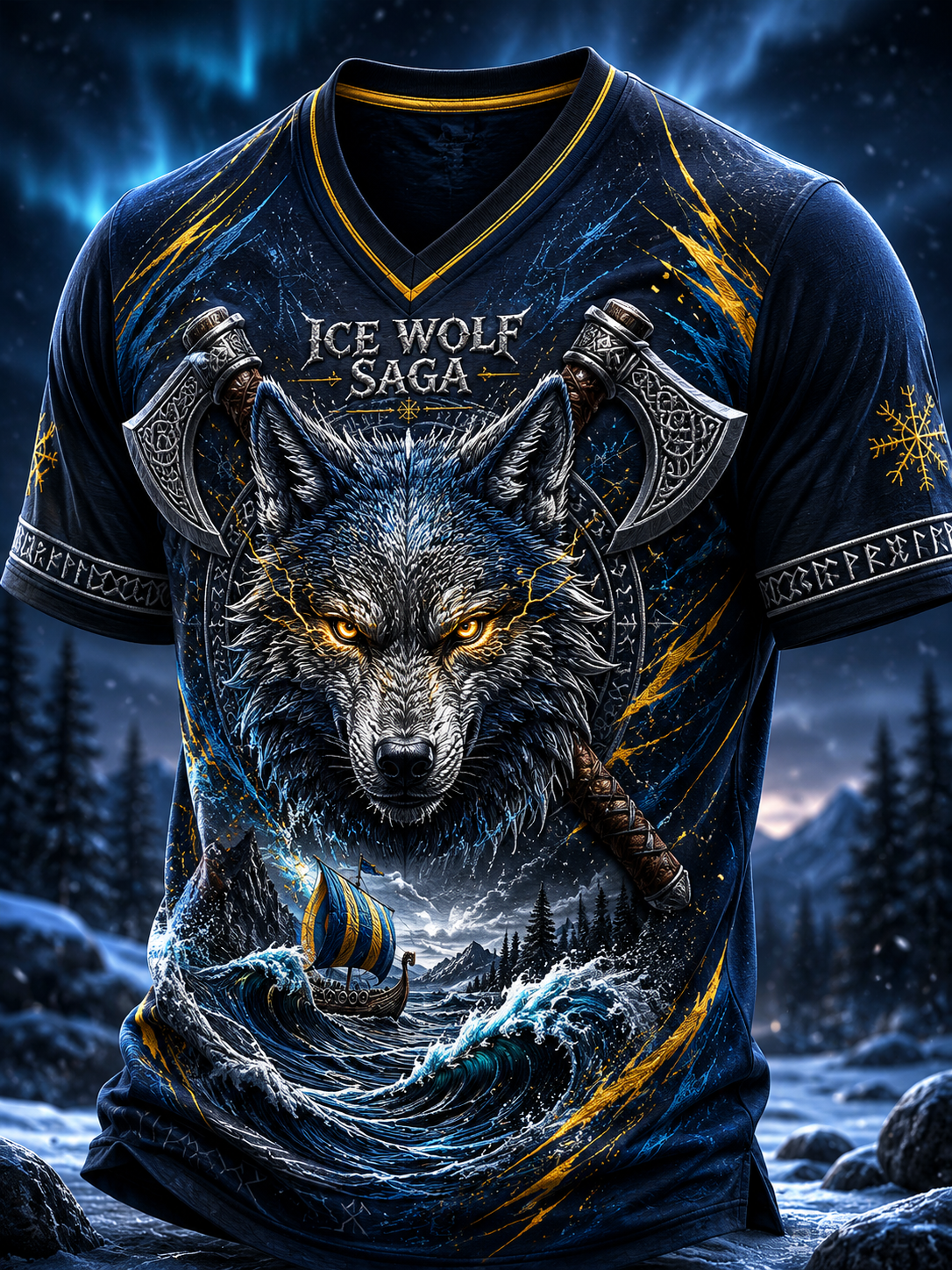 Herrens svenska vikingar V-Hack T-shirt