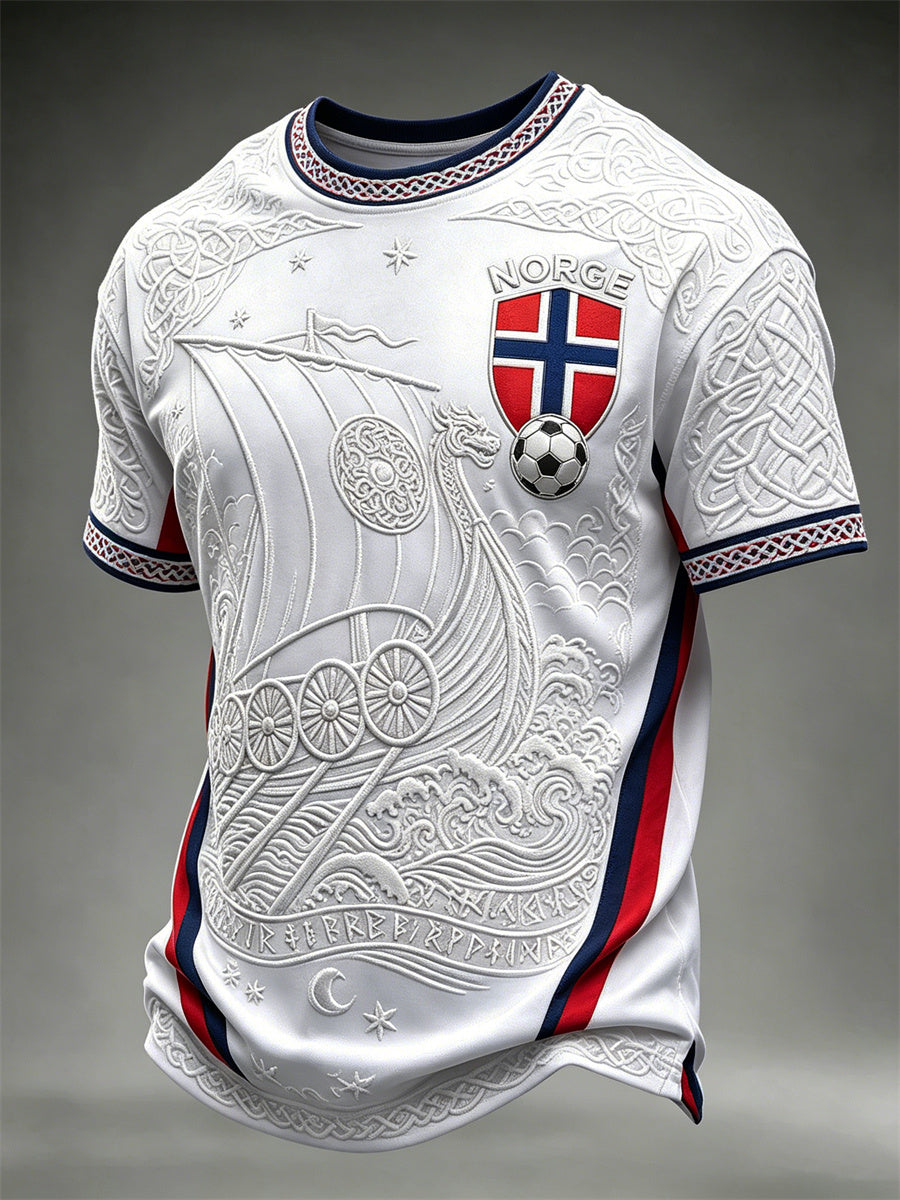 Menns Norge fotball Viking skip Celtic Knott Flag Skriv ut korte ermer t-skjorte