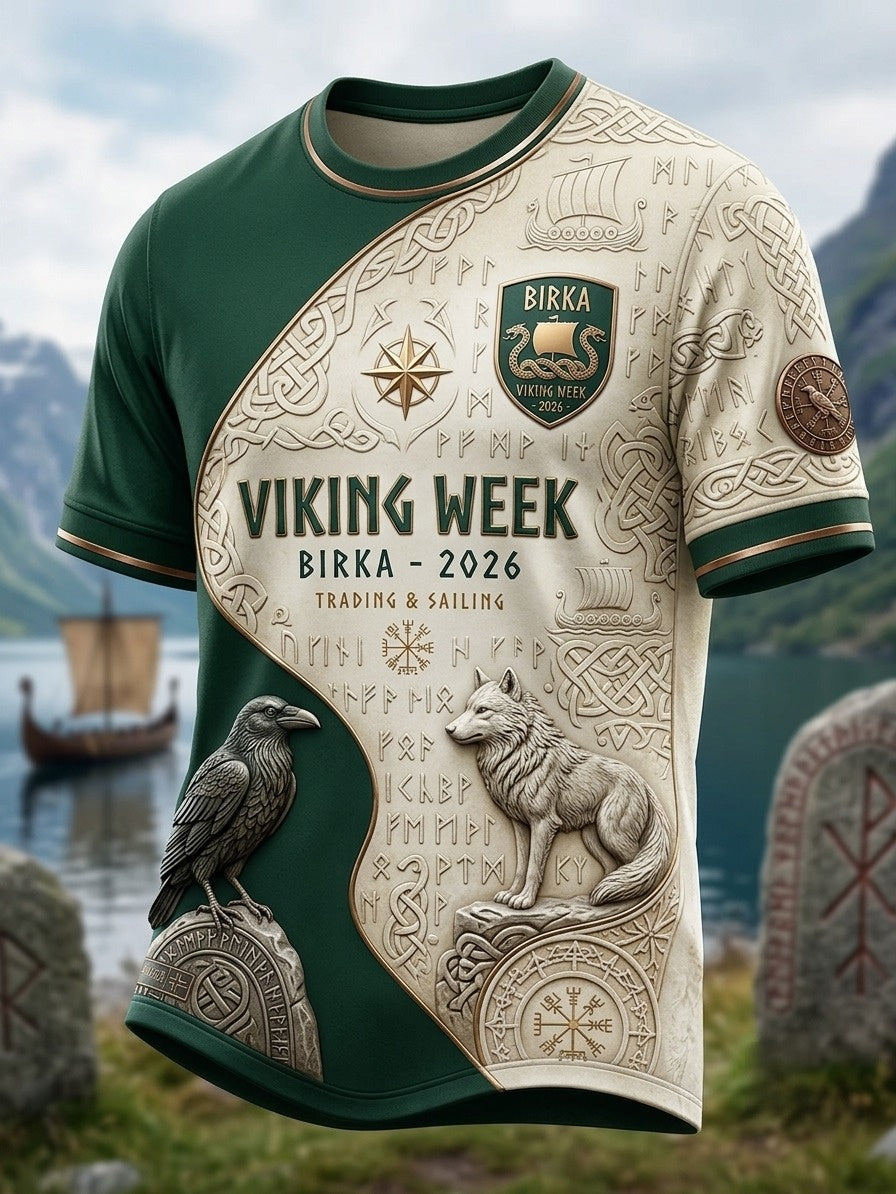 Herr Retro Svenska Viking Short-Shirt