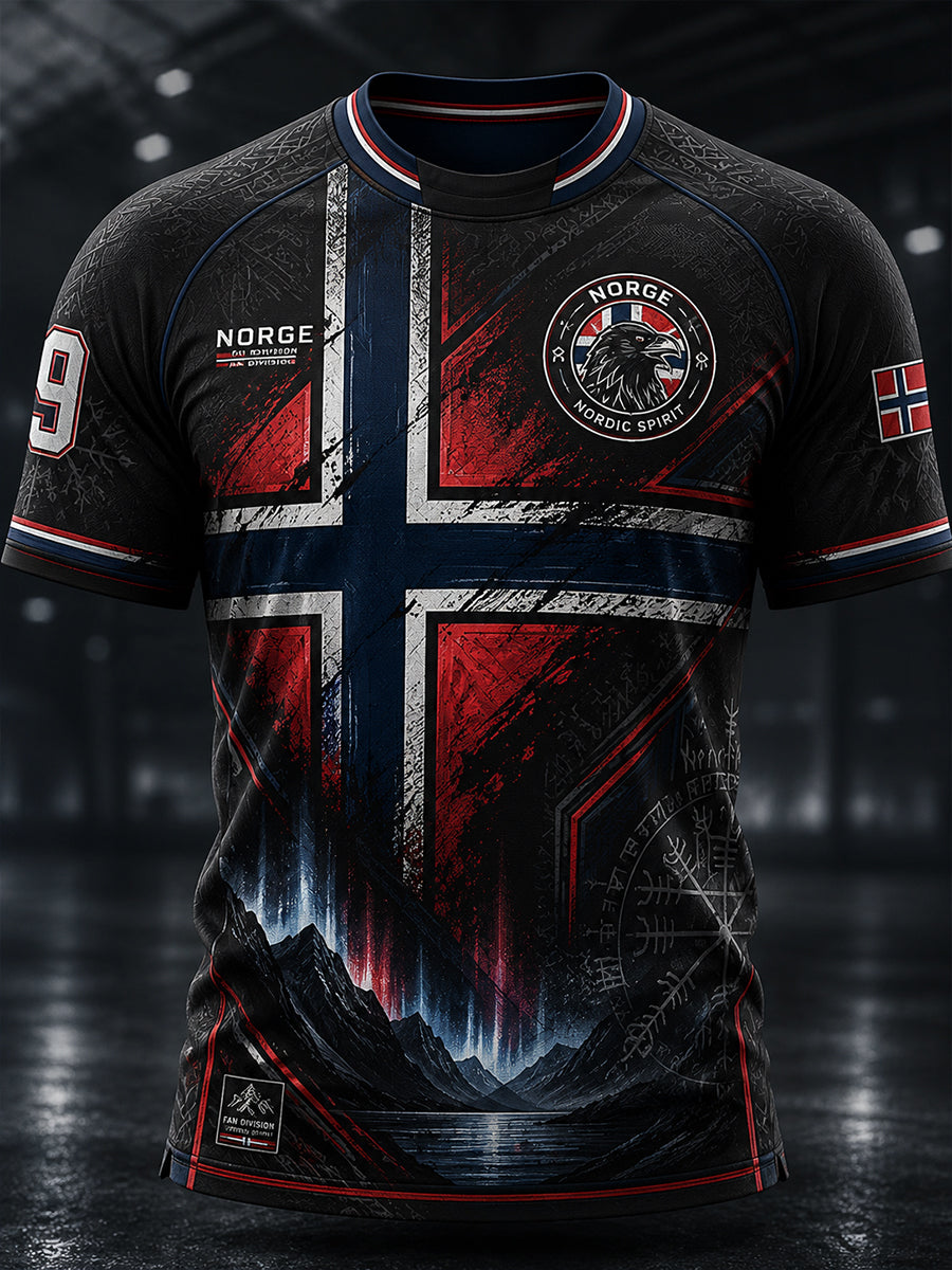 Herre Viking Norge T-skjorte med korte ermer