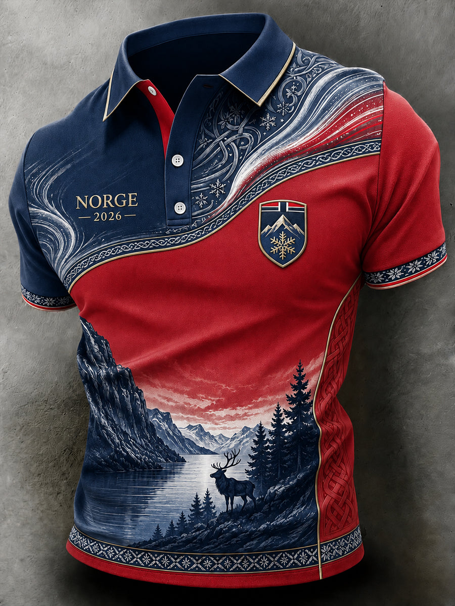 Retro norsk viking-inspirert klassisk hverdagspolo