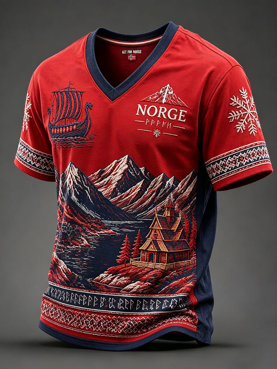 Herre-Norge V-hals t-skjorter