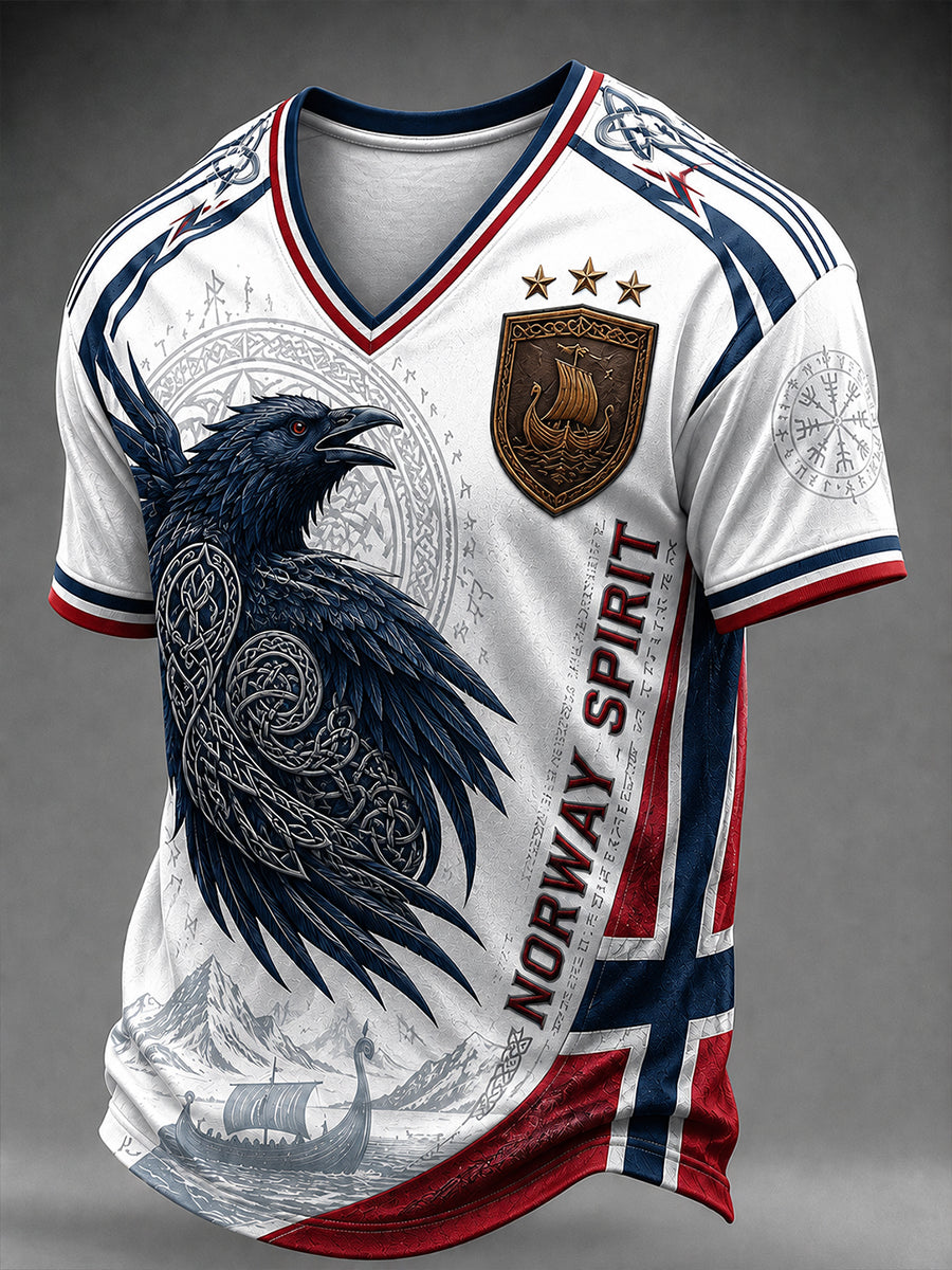 Retro nordisk vikingstil grafisk hverdags-T-skjorte