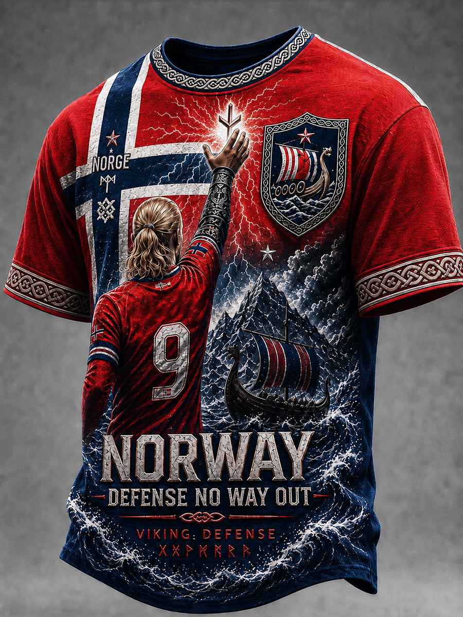 Retro nordisk vikingstil grafisk hverdags-T-skjorte