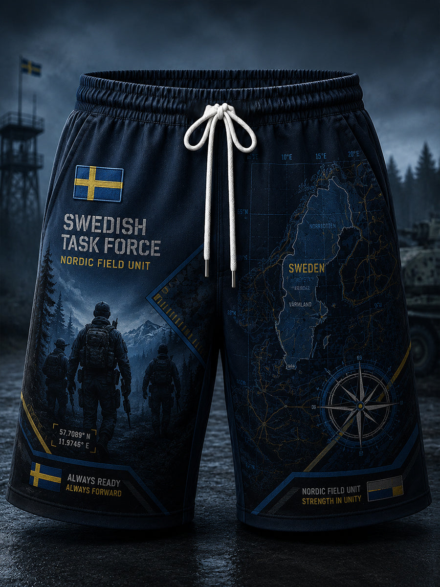 Mäns camouflage militär-Print Shorts