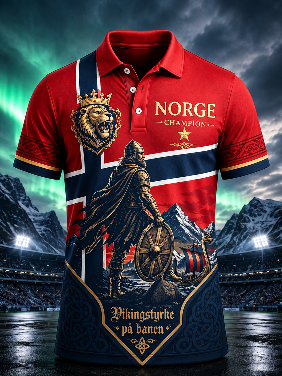 Herrepolo med minne-trykk for Norgesdagen