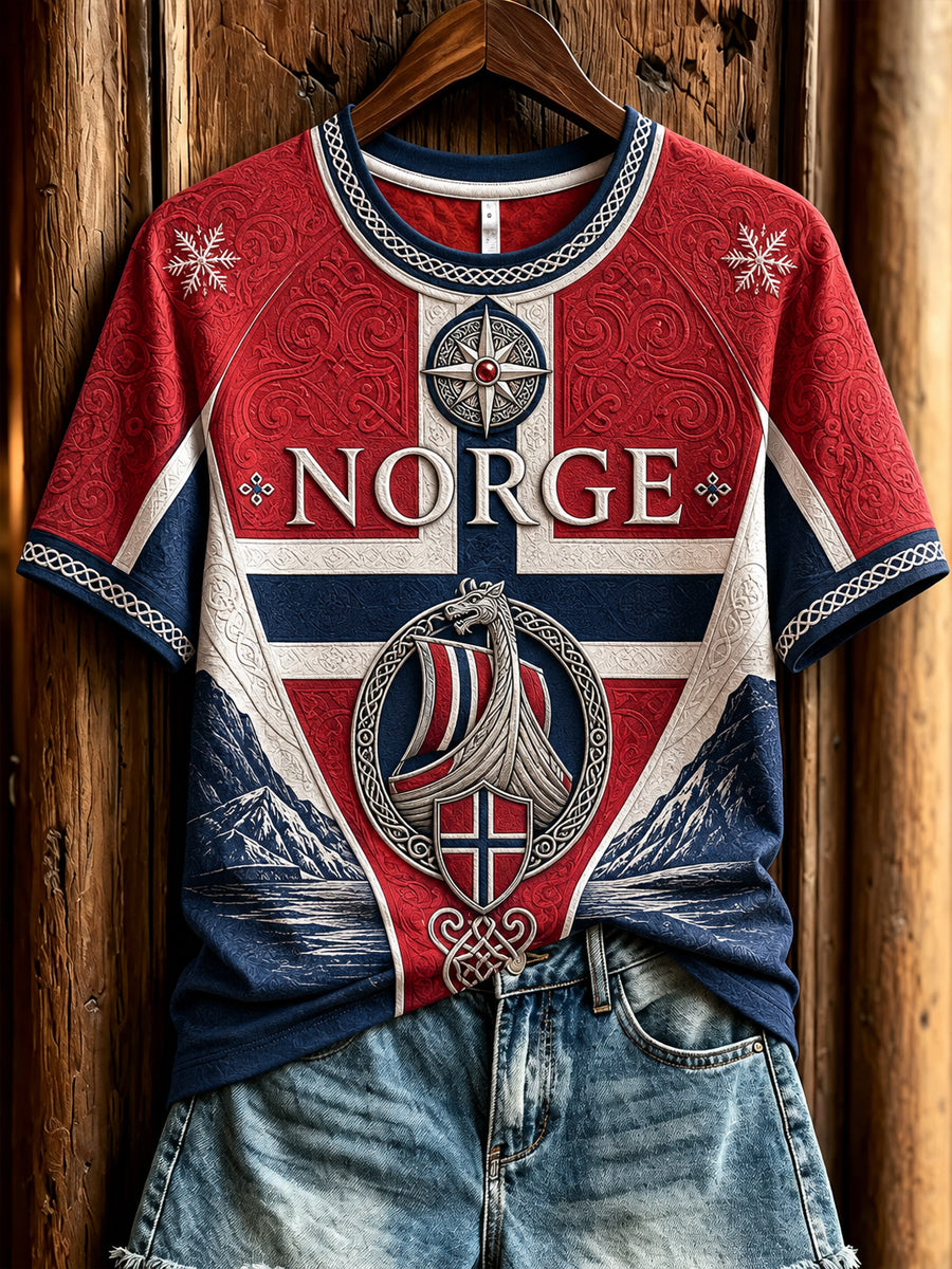 Kvinners retro norske vikingklassiker i uformell t-skjorte