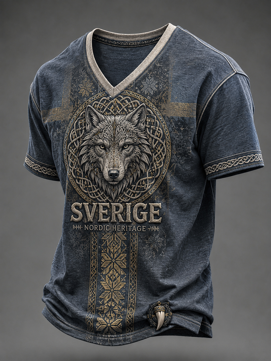 Herrens svenska vikingar V-Hack T-shirt
